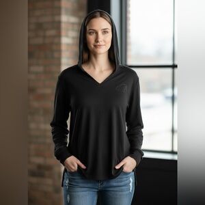 Women’s Fanatics Small Black V-Neck Buffalo Bills Long Sleeve Pullover